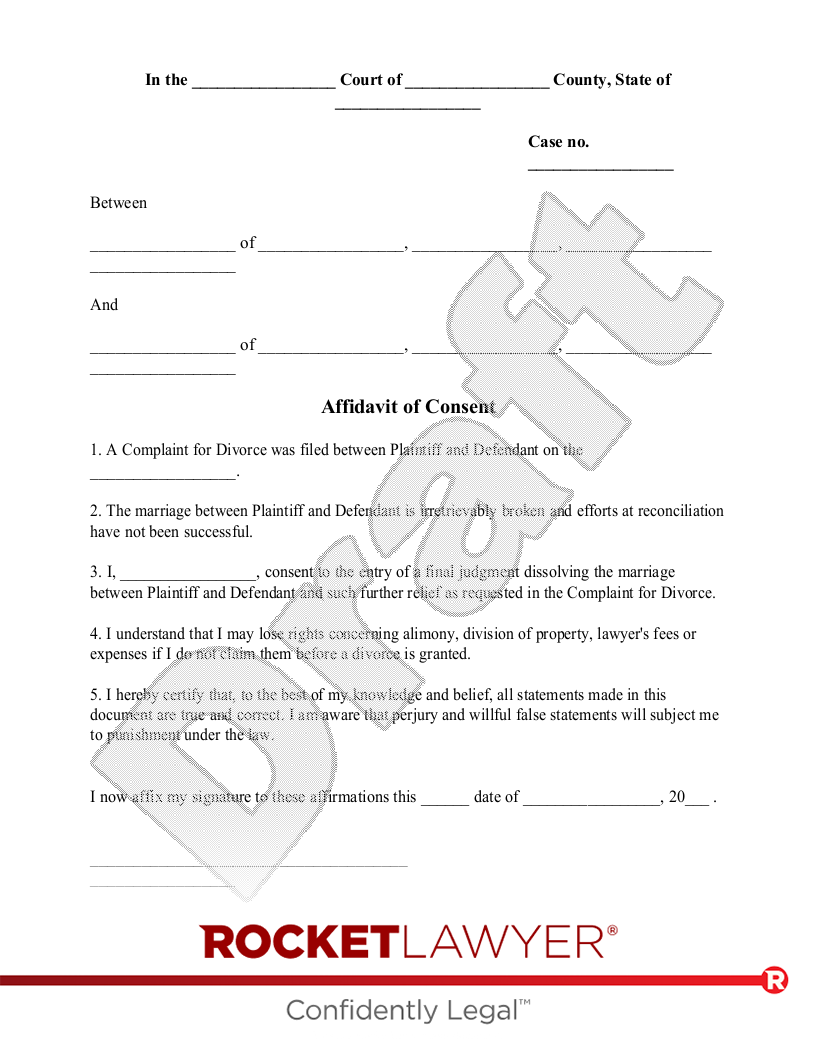 Affidavit of Consent document preview