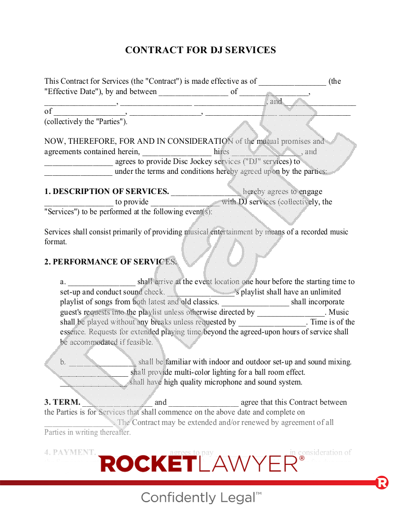DJ Contract document preview
