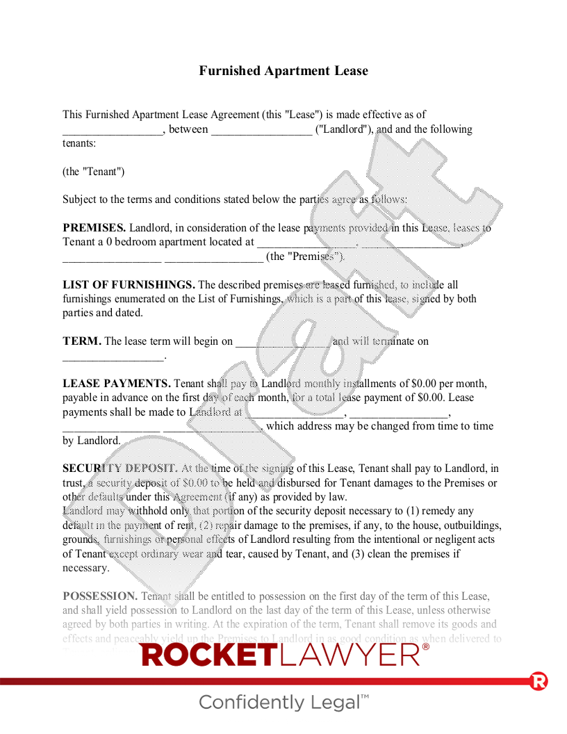 Furnished Apartment Lease document preview