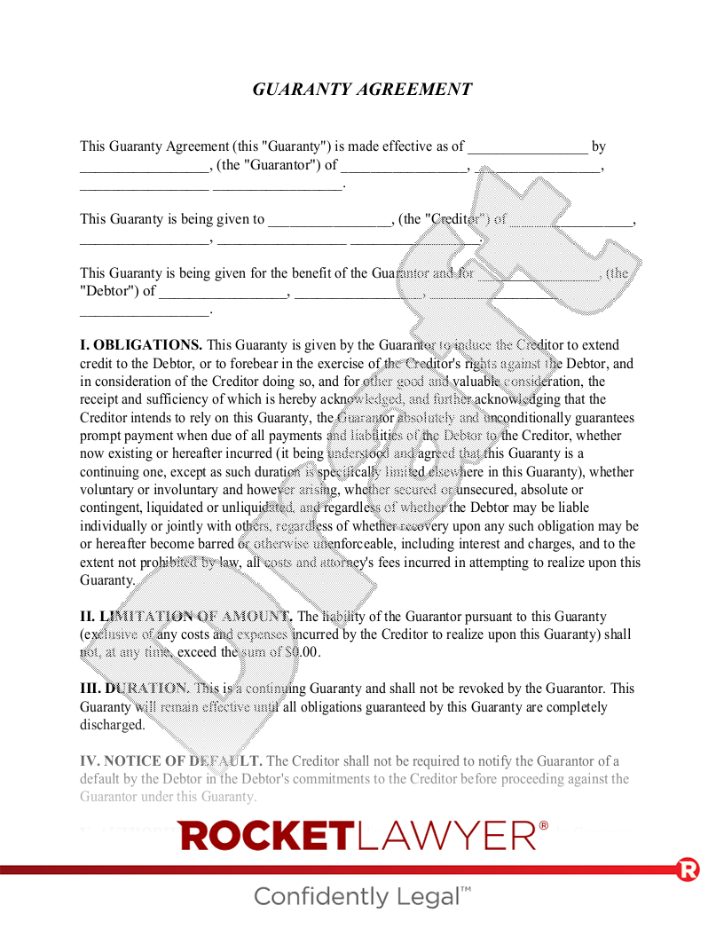 Guaranty Agreement document preview