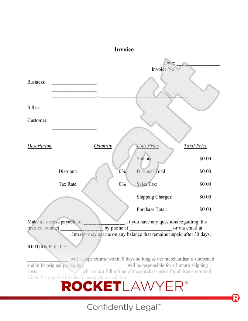 Invoice document preview
