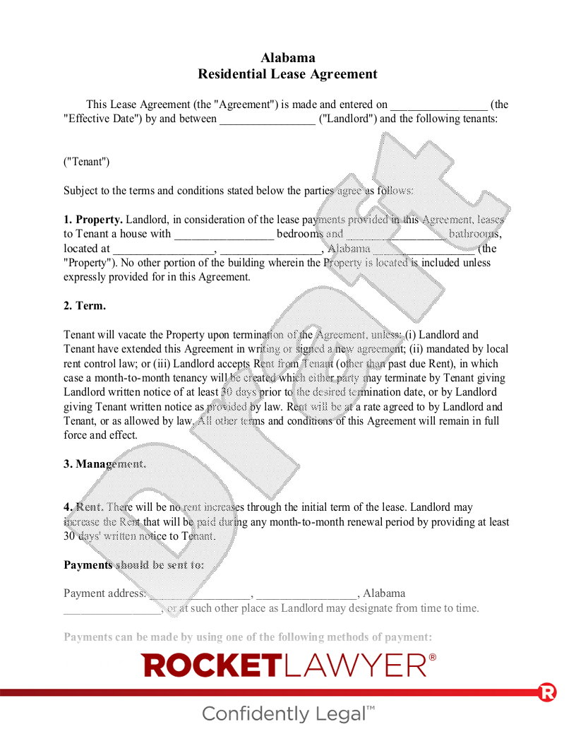 Alabama Lease Agreement document preview