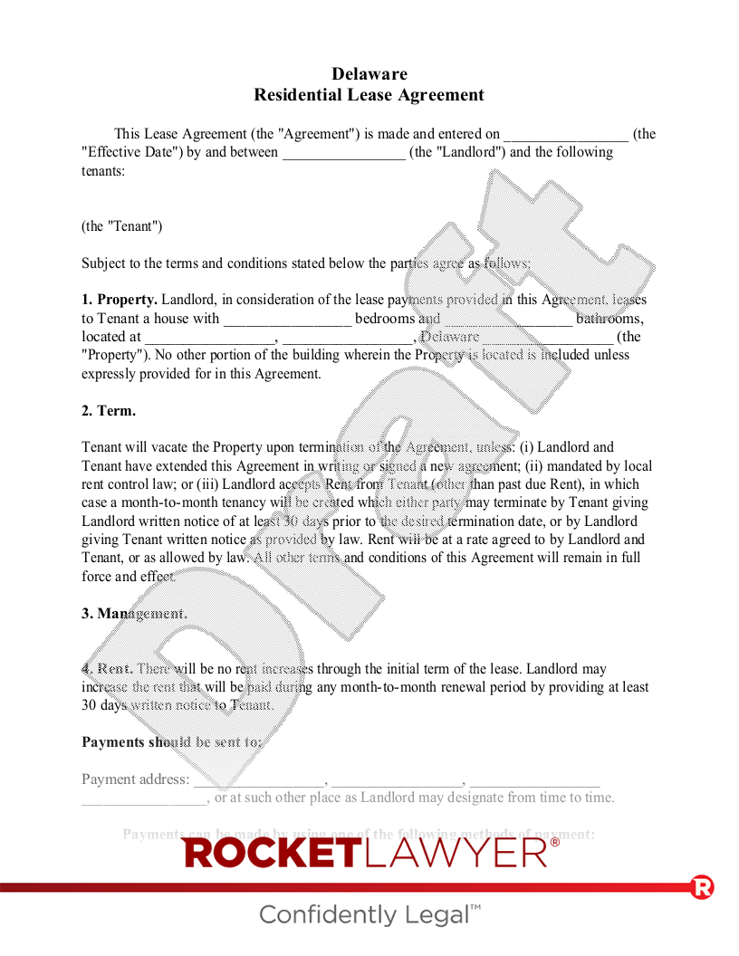 Delaware Lease Agreement document preview