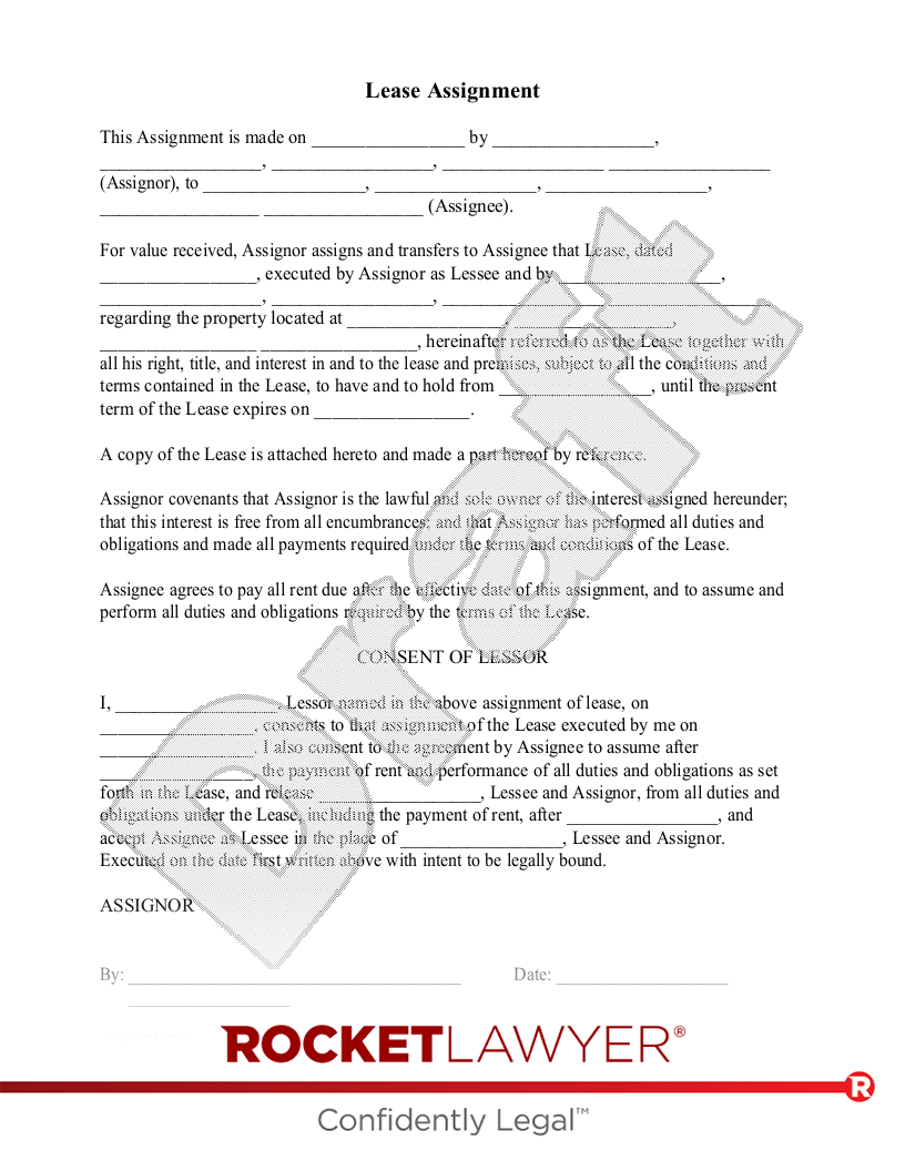 Lease Assignment document preview