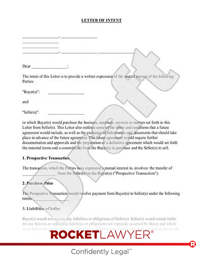 Letter of Intent document preview