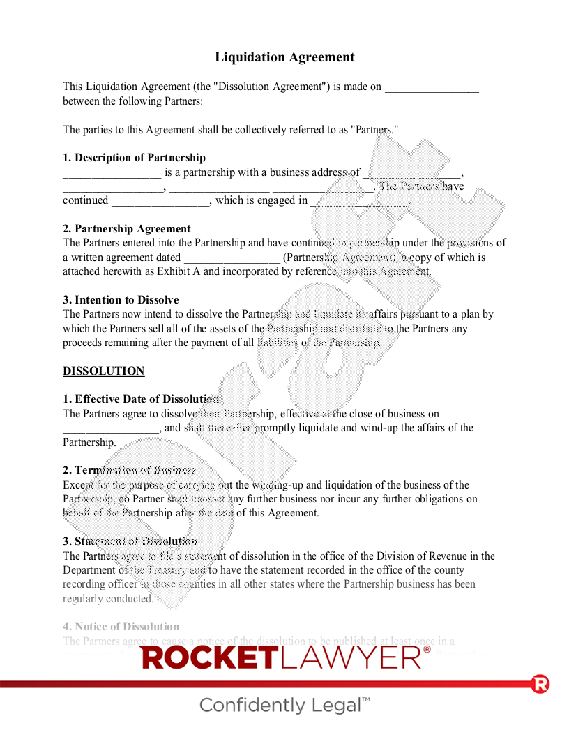 Liquidation Agreement document preview