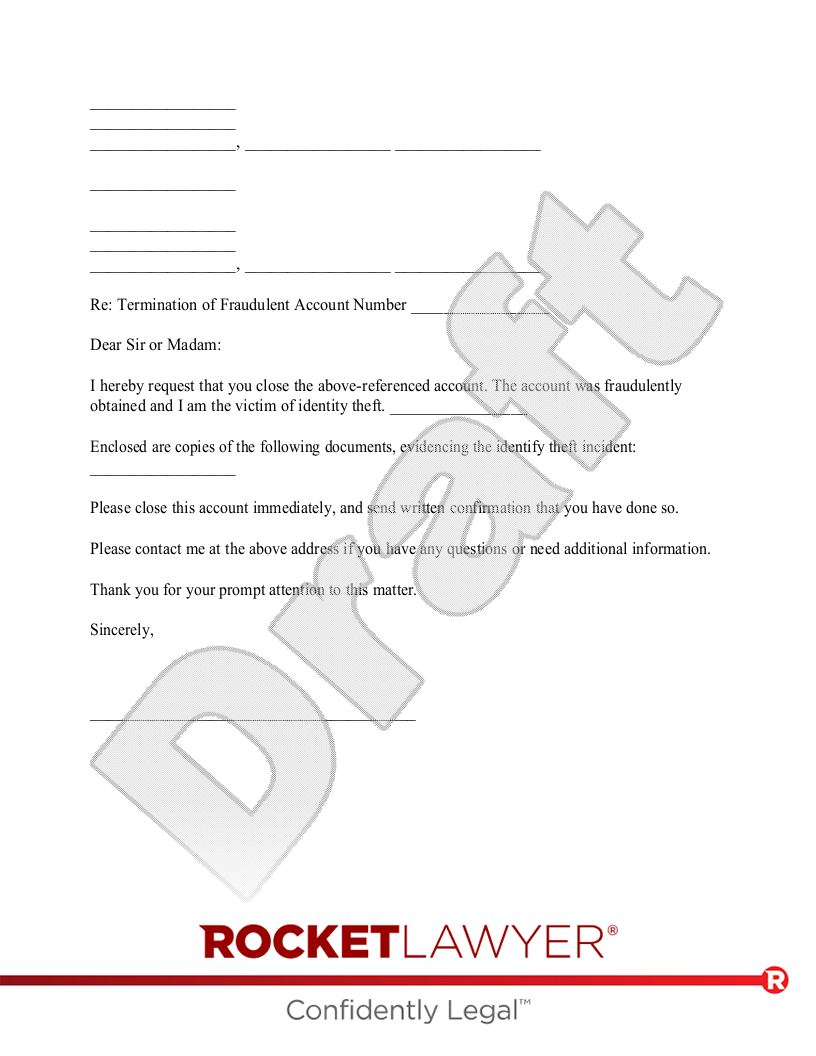 Request to Close an Unauthorized Account document preview