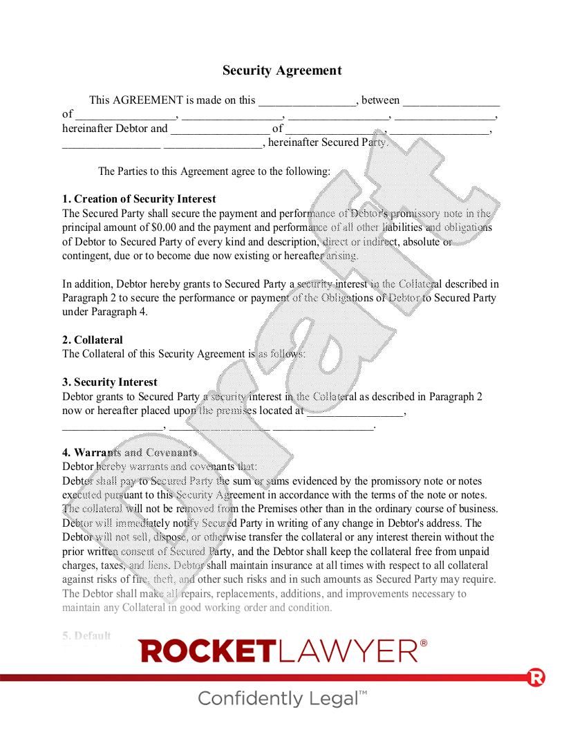 Security Agreement document preview
