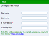 Make your FREE legal document step 1 - Sign up.
