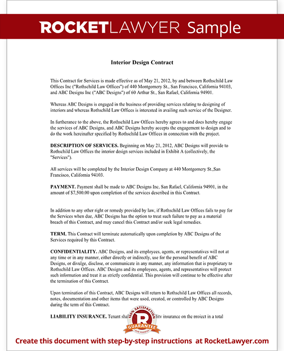 Residential Interior Design Contract Residential Interior Design Contract