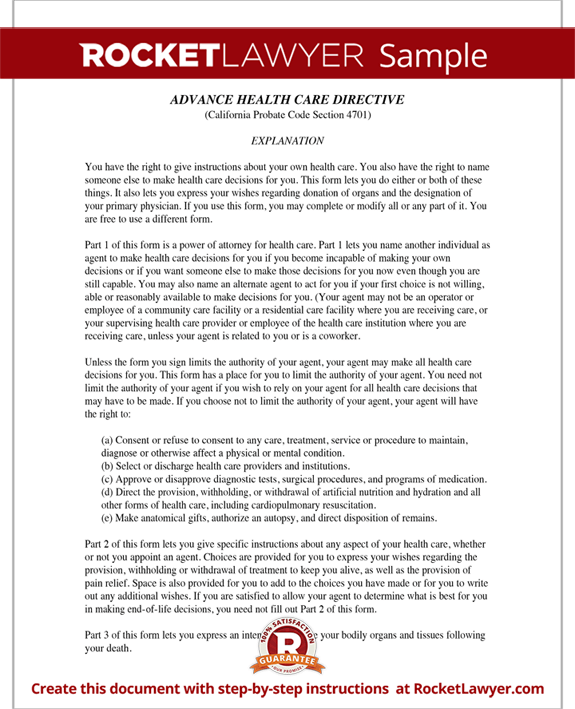 Living Will Forms Free Template & Definition Rocket Lawyer