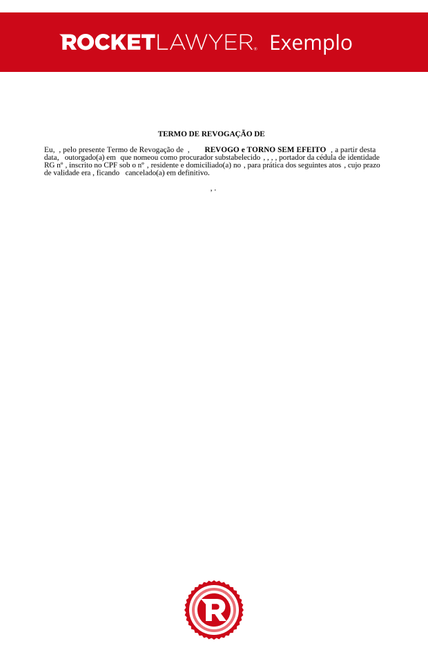 Termo de Revogação de Procuração ou Substabelecimento