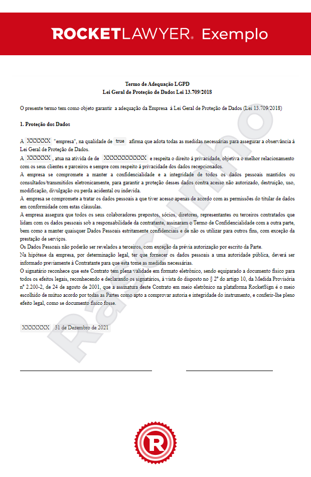 Termo de Adequação à LGPD