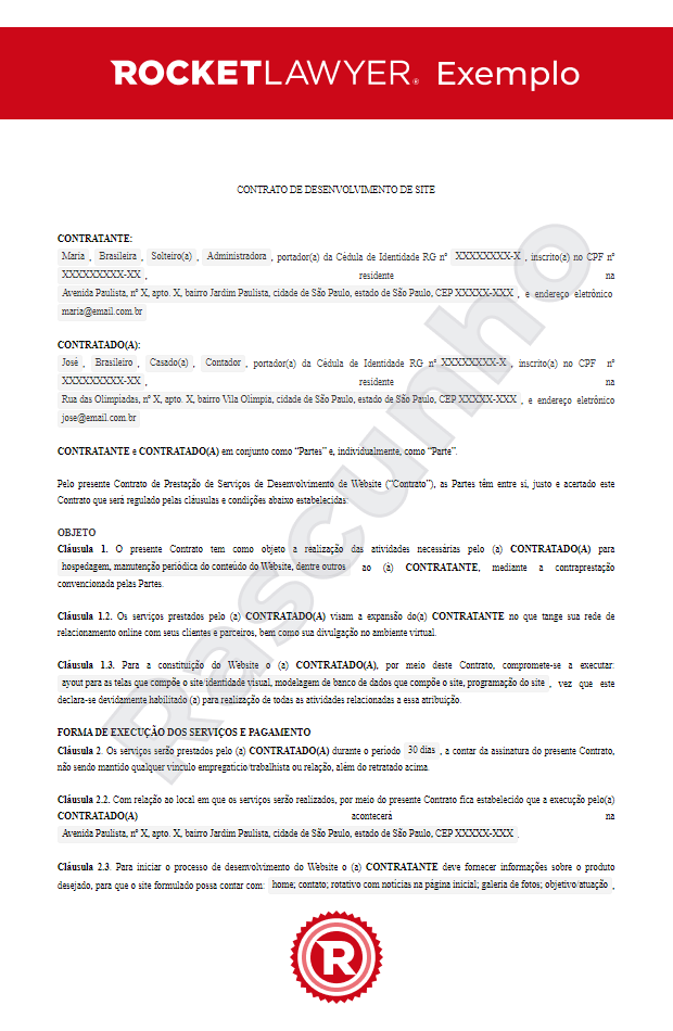 Contrato de Desenvolvimento de Site