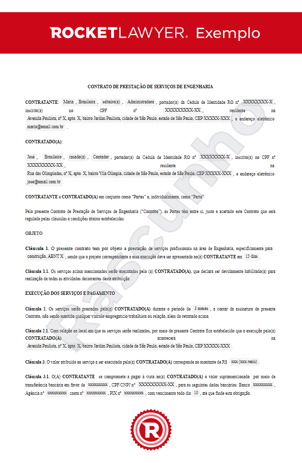 Contrato de Prestação de Serviços de Engenharia