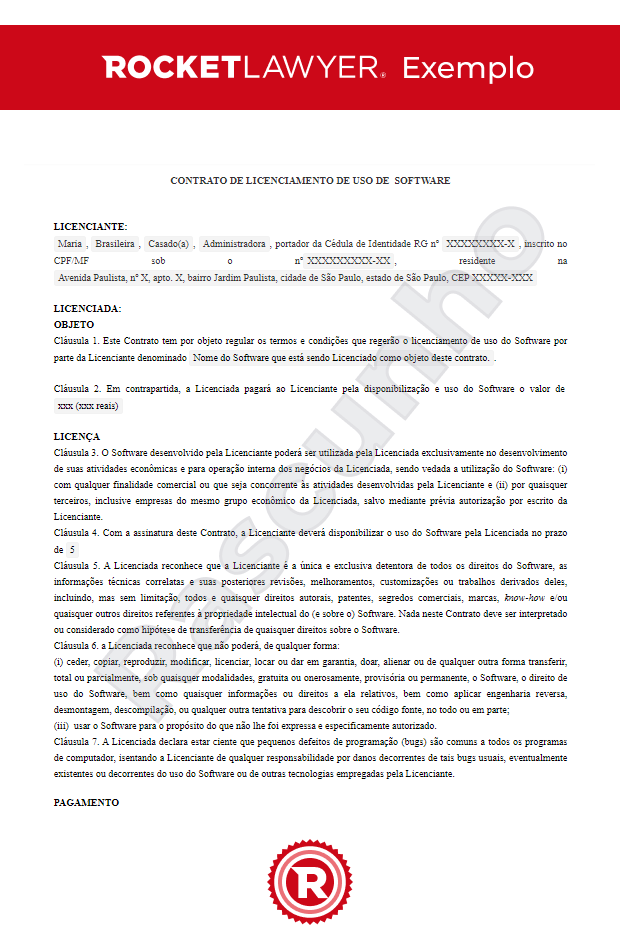 Contrato de Licença de Uso de Software