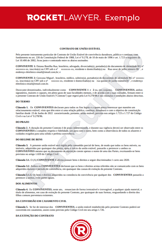 Contrato de União Estável