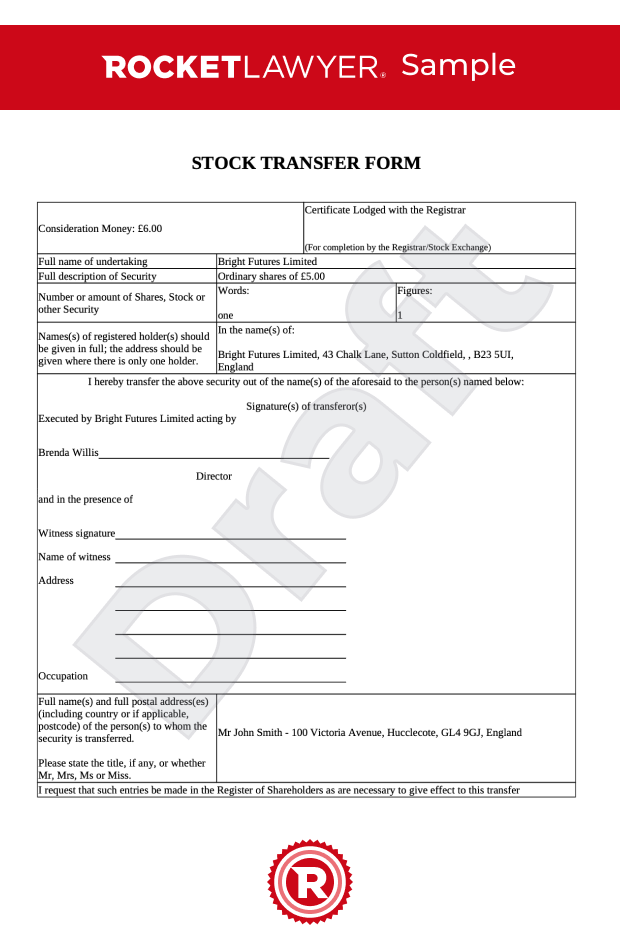 What Is A Stock Transfer Form at Cindy Larson blog