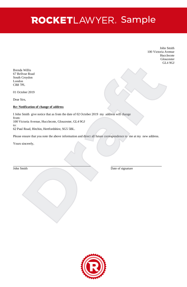 Change Of Address Letter UK Template Make Yours For Free