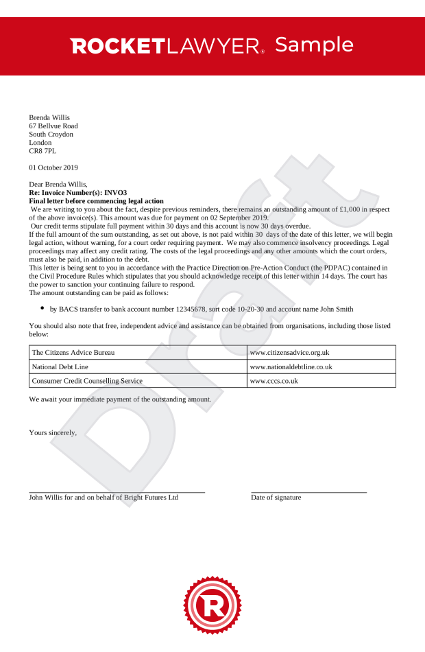 Letter Before Action Uk Template Free Letter Before Claim