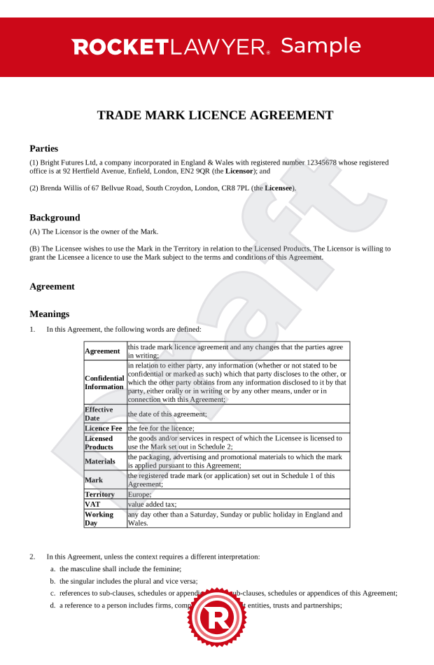 trading agreement template