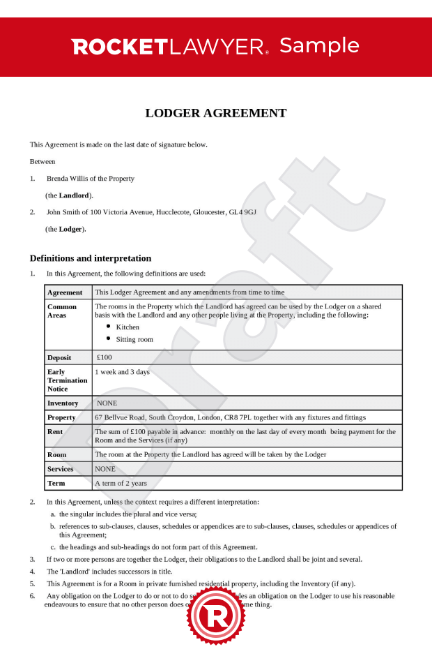 free lodger agreement template faqs rocket lawyer uk