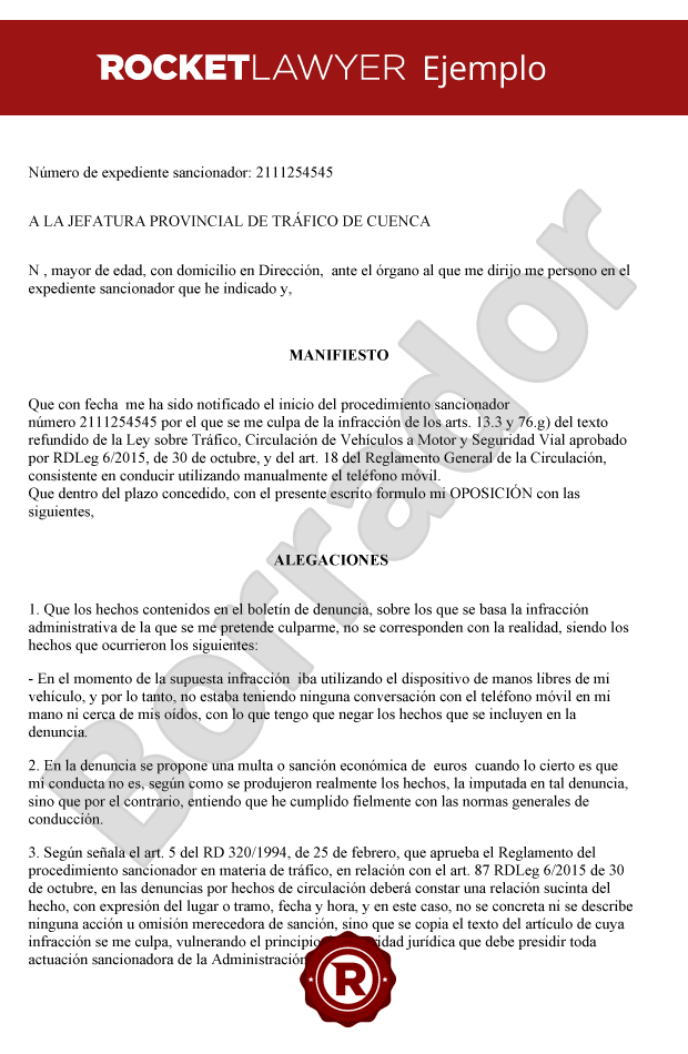 Alegaciones a multa por conducir utilizando el teléfono móvil