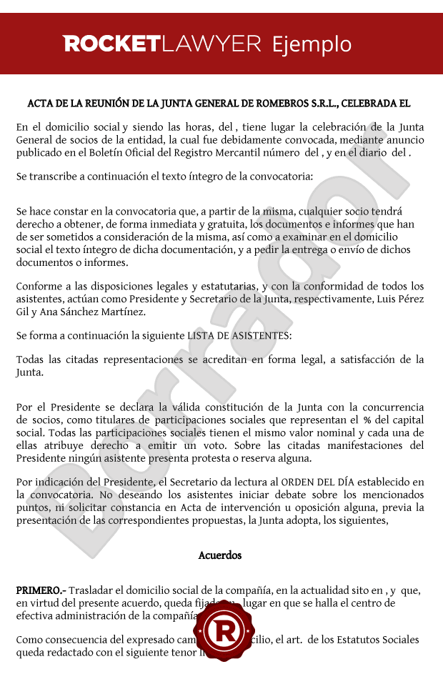 Ejemplo De Acta Notarial En Mexico - Ejemplo Sencillo