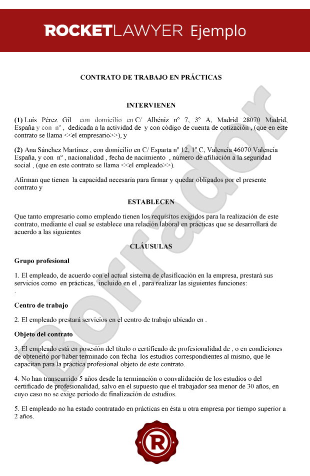 Contrato de trabajo en prácticas