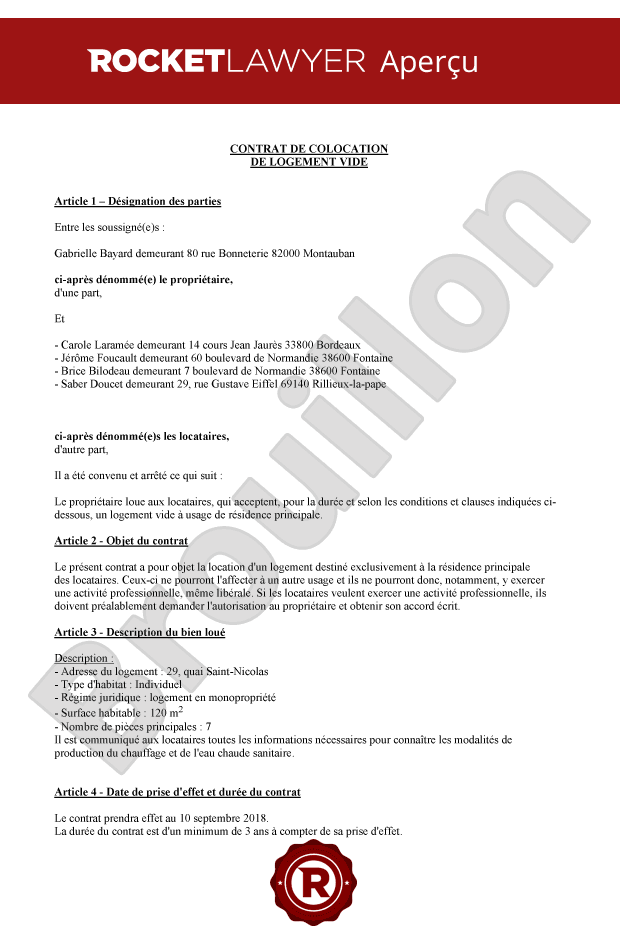 Contrat de colocation