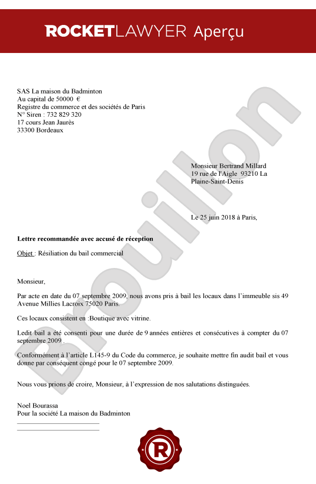 Résiliation bail commercial par le propriétaire Résiliation bail commercial par le propriétaire