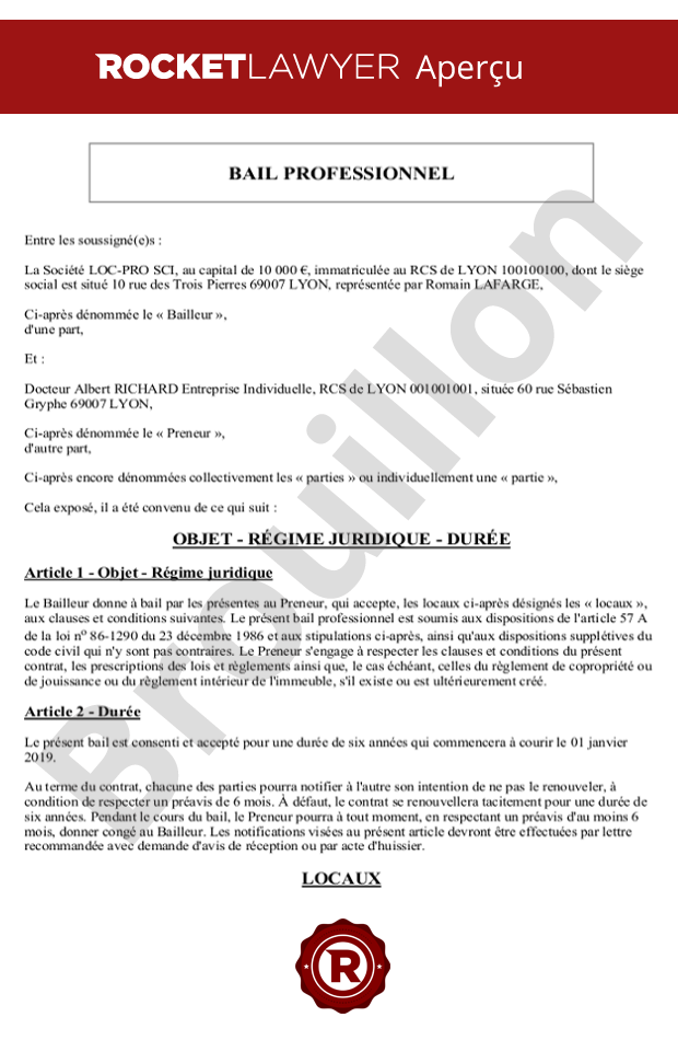 Bail professionnel