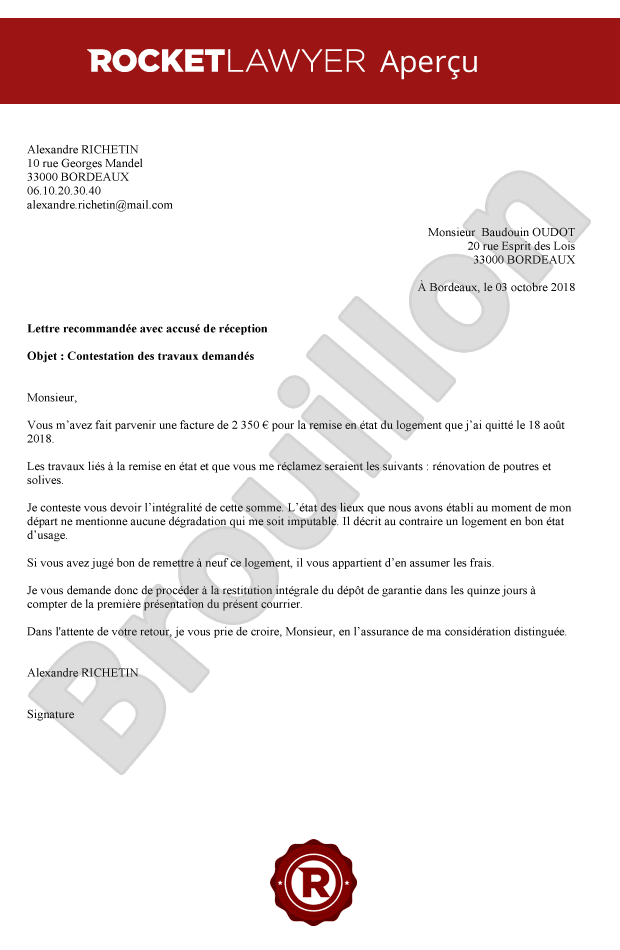 Contestation des travaux demandés par le propriétaire après le départ du locataire