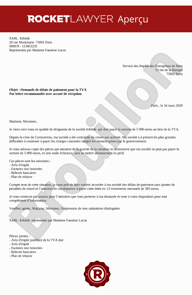Demande de délai aux impôts pour le paiement de la TVA