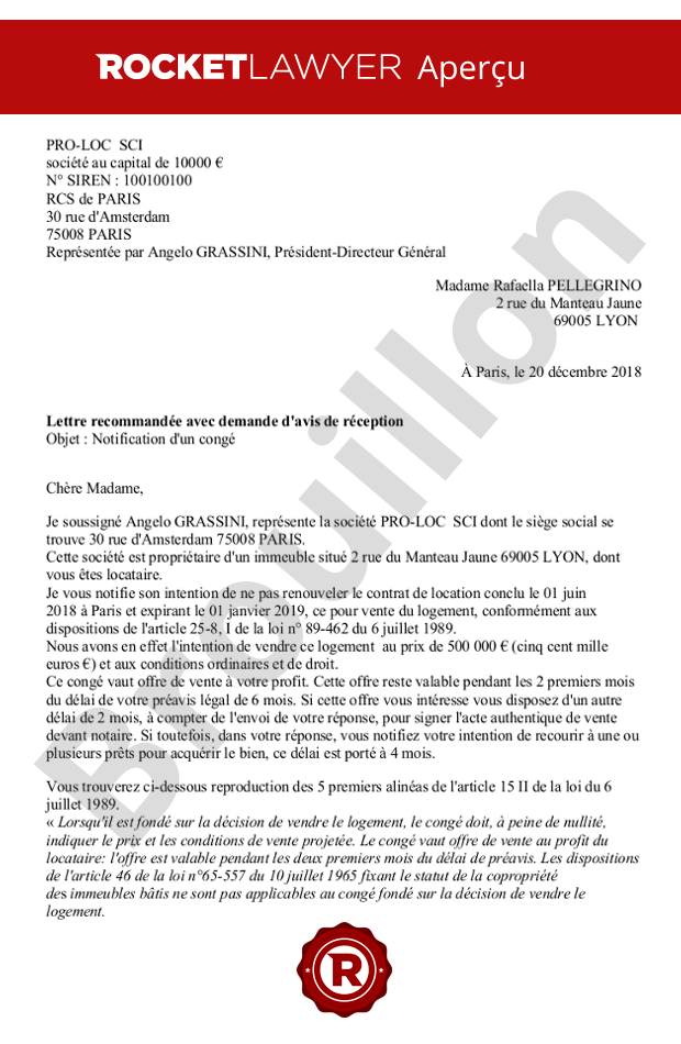 Résiliation d'une location par le propriétaire