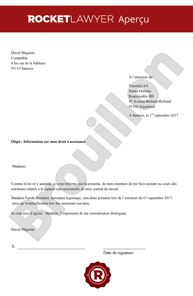 modele lettre rupture conventionnelle pour raison de santé