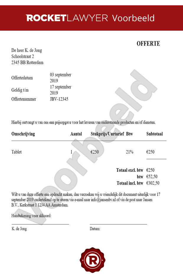 Offerte Opstellen Download Model