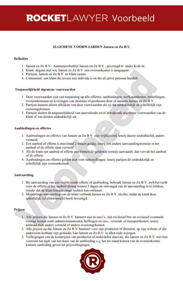 Leveringsvoorwaarden Opstellen  Makkelijk en Snel