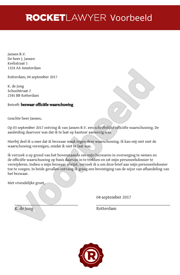 Bezwaar tegen officiële waarschuwing