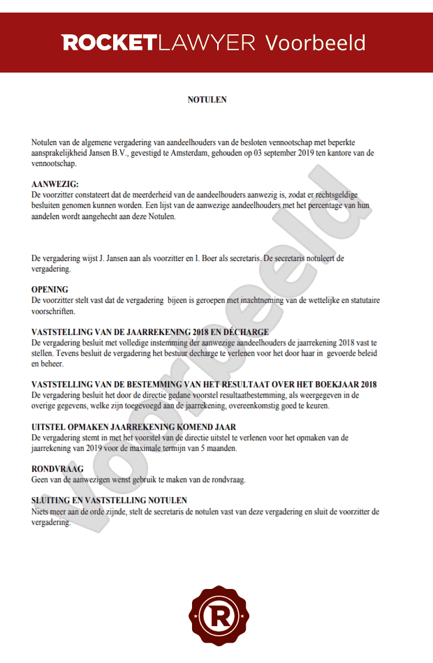 Voorbeeld Van Notulen