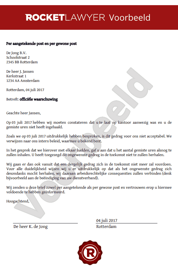 Officiële Waarschuwing Opstellen  Snel en Makkelijk