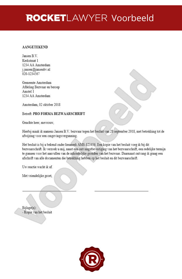 Pro Forma Bezwaarschrift Opstellen  Snel en Makkelijk