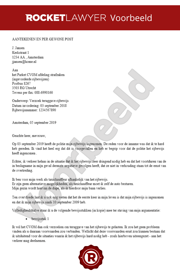 Klaagschrift Teruggave Rijbewijs Opstellen  Gratis