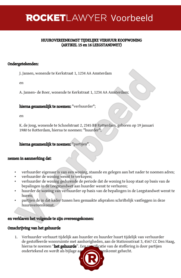 Te koop staand huis tijdelijk verhuren?