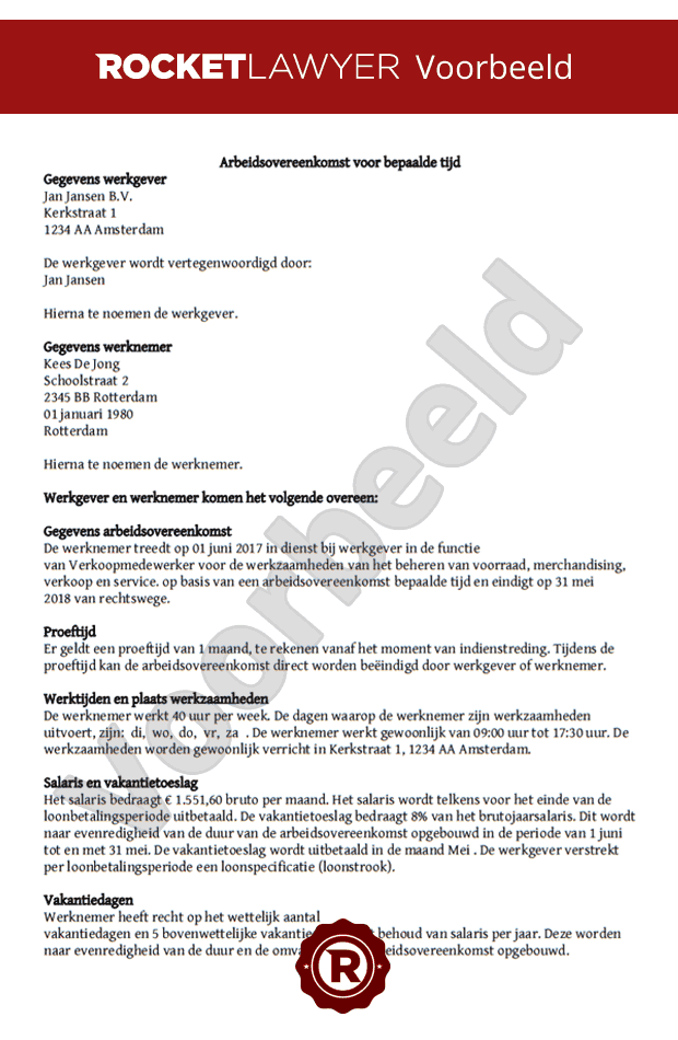 Stel een tijdelijk contract snel en gemakkelijk op