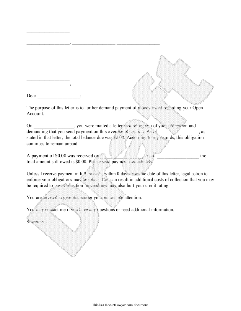 Free 20-Day Past Due Letter  Free to Print, Save & Download