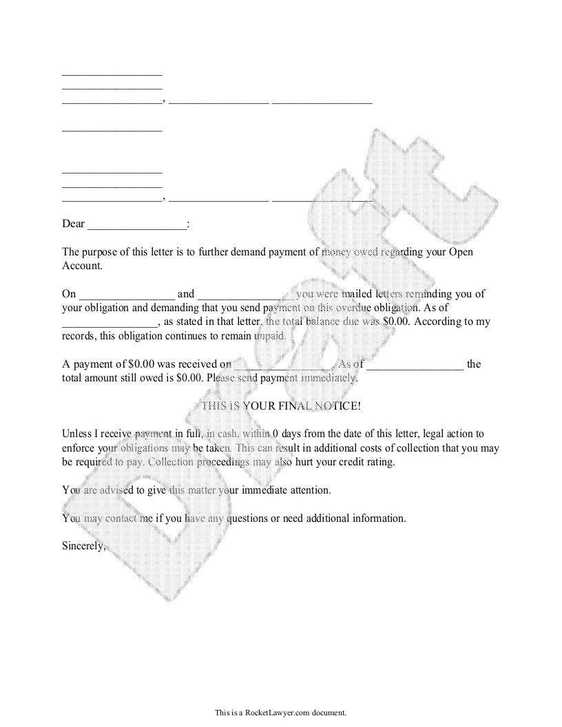 Free 22-Day Past Due Letter  Free to Print, Save & Download For Past Due Letter Template