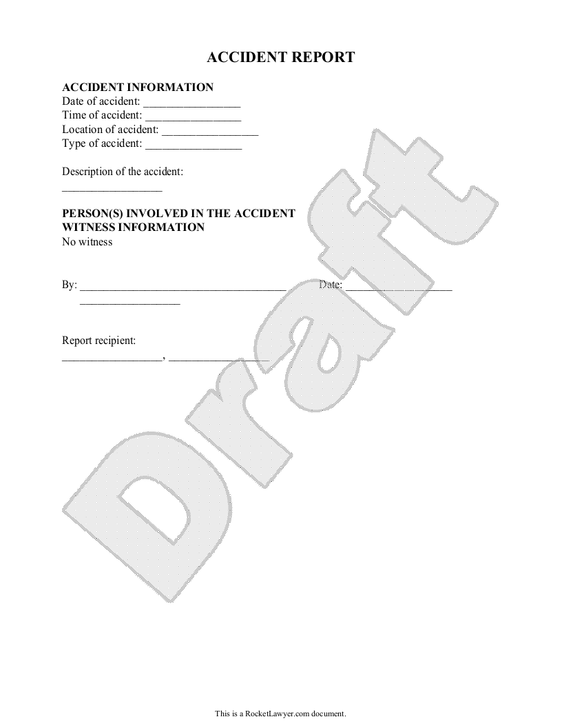 Sample Accident Report Template