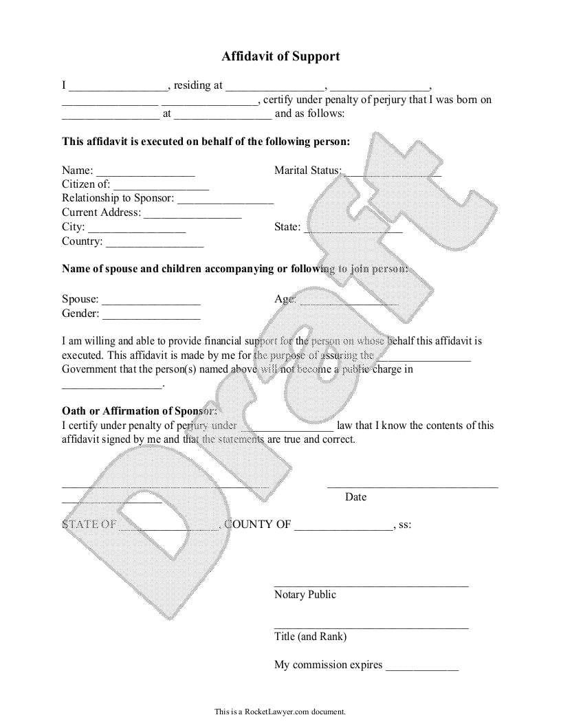 How Do You Write An Affidavit Of Support Printable Form, Templates