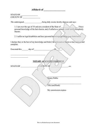 Free Affidavit Free To Print Save Download